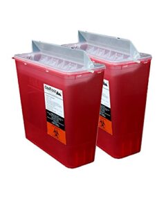 oakridge products 5 quart size (pack 2) sharps container, touchless disposal