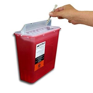 OakRidge Products 5 Quart Size (Pack 2) Sharps Container, Touchless Disposal