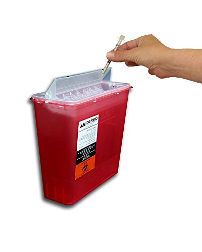 OakRidge Products 5 Quart Size (Pack 2) Sharps Container, Touchless Disposal