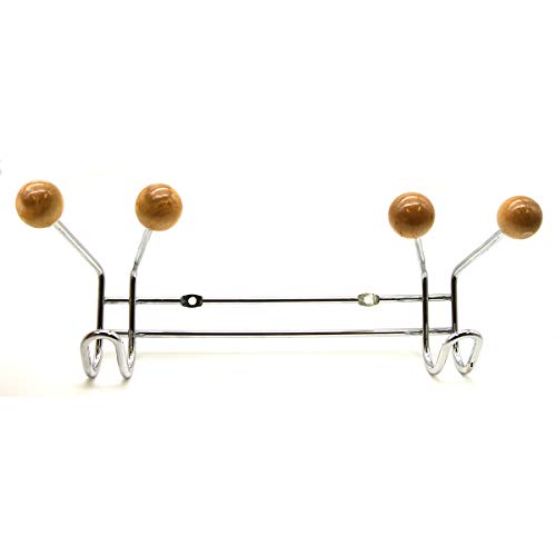 EVIDECO 963798 Wall Mounted 6-Hook Coat and Hat Rail