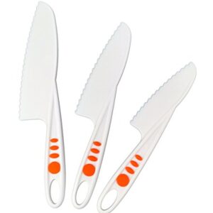 Curious Chef 3 Piece Nylon Knife Set-Orange