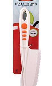 Curious Chef 3 Piece Nylon Knife Set-Orange