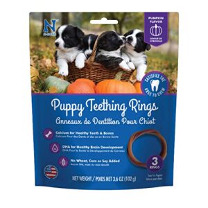 n-bone puppy teething ring pumpkin flavor, 3.6 oz, 3 rings