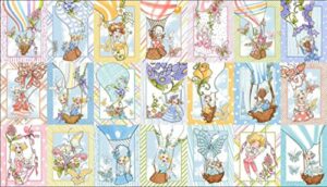 quilting treasures loralie 'up and away' set patch multi-panel cotton fabric
