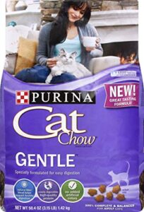 purina cat chow dry cat food, gentle, 3.15 lb bag