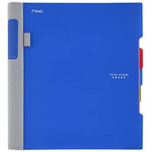 five star advance spiral notebooks, 3 subject, college ruled paper, 11" x 8-1/2", 150 sheets, with spiral guard and movable dividers, blue (73138)