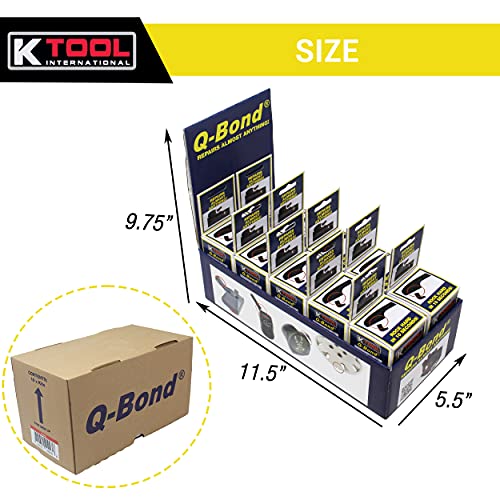 K Tool International 90003 Q Bond Ultra Strong Adhesive Kit for Garages, Repair Shops and, DIY, Hard Plastics/PVC/Metals, (2) Adhesive Bottles, (1) Plastic and (1) Metal Reinforcing Powders, 10 Pack