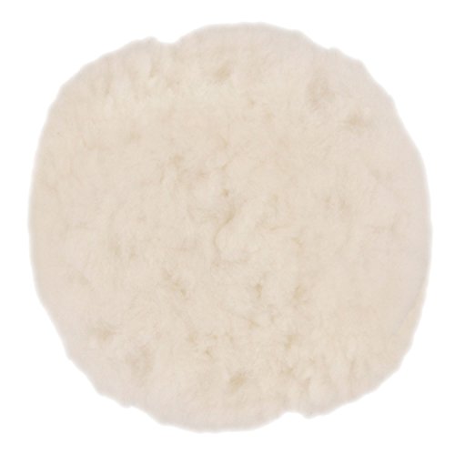 TCP Global 8" Natural 100% Wool 1" Pile Buffing & Polishing Tie-On Bonnet Pad (Pack of 2)