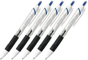 uni-ball jetstream extra fine point retractable roller ball pens,-rubber grip type -0.5mm-blue ink-value set of 5 (with our shop original product description)