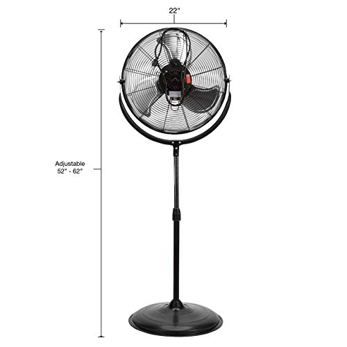 OEMTOOLS 24872 20 Inch High-Velocity Orbital Pedestal, Old Model, Commercial Indoor, Fan for Bedroom, Garage, Warehouse, and Workshop, 19.99 Inch, Black