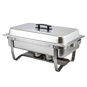winco c-4080 - 8 quart full-size stainless steel chafer w/folding stand