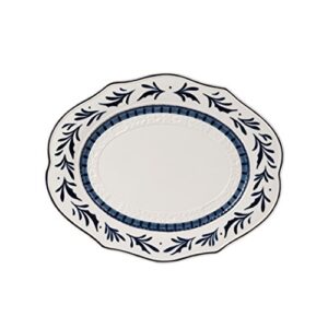 bristol collection, serving platter, royal blue/white