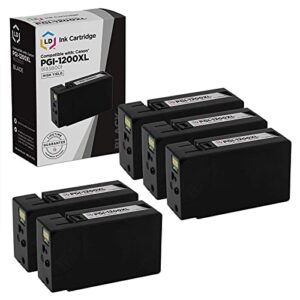 ld compatible ink cartridge replacement for canon pgi-1200xl 9183b001 high yield (black, 5-pack)