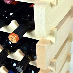 sfDisplay.com,LLC. Modular Wine Rack Beechwood 48-144 Bottle Capacity 12 Bottles Across up to 12 Rows Newest Improved Model (144 Bottles - 12 Rows)