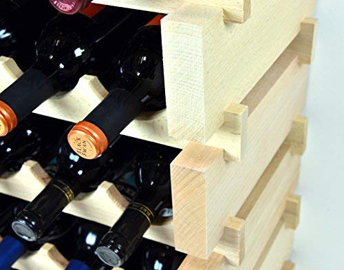 sfDisplay.com,LLC. Modular Wine Rack Beechwood 48-144 Bottle Capacity 12 Bottles Across up to 12 Rows Newest Improved Model (144 Bottles - 12 Rows)