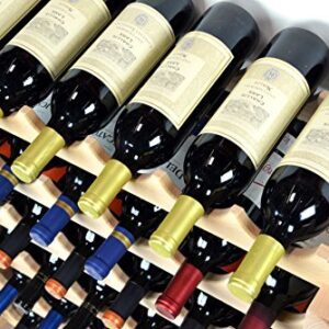 sfDisplay.com,LLC. Modular Wine Rack Beechwood 48-144 Bottle Capacity 12 Bottles Across up to 12 Rows Newest Improved Model (144 Bottles - 12 Rows)