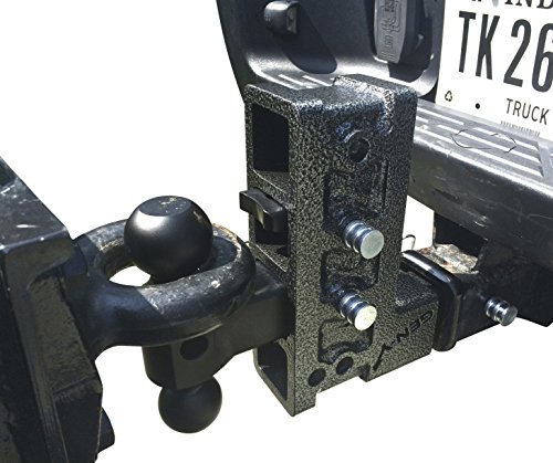 Drop Hitch by Geny 525 16,000 Lb 10" Drop Raise Hitch 2" Receiver Hitch, Dual-ball Pintle Combo Hitch, Black, 16 x 12 x 4 inches