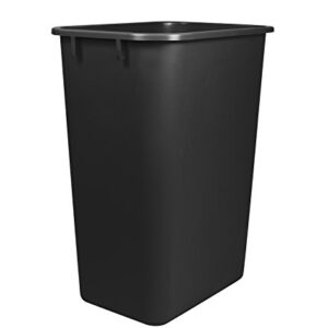 Storex Large Waste Basket 15.5 x 11 x 20.75 Inches, Black (STX00700U01C)