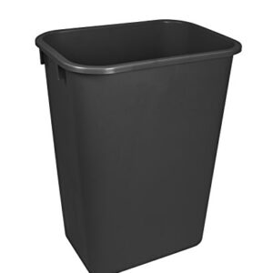 Storex Large Waste Basket 15.5 x 11 x 20.75 Inches, Black (STX00700U01C)
