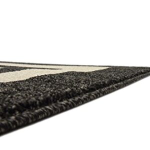 Unique Loom Athens Collection Classic Geometric Modern Border Design Area Rug, 9 ft x 12 ft, Black/Beige