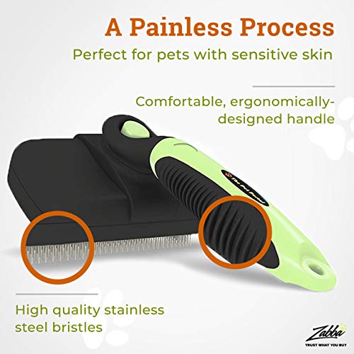 The Pet Portal Self Cleaning Dog Brush for Shedding Slicker Brush Cat Long Haired Pet Brush Grooming Deshedding Supplies - Medium to Large Pets