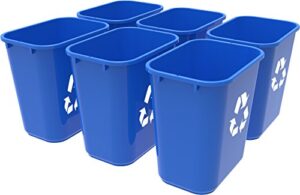 storex medium recycling basket, 15 x 10.5 x 15 inches, blue, case of 6 (stx00714u06c)