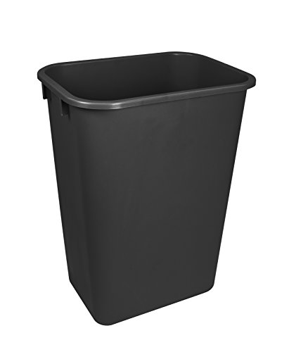 Storex Large Waste Basket, 15.5 x 11 x 20.75 Inches, Black, Case of 6 (STX00700U06C)