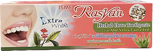 New Extra White Isme Rasyan Herbal Clove Toothpaste with Aloe Vera & Guava Leaf (100 g.)