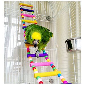 JJ Store Wooden 80cm Parrot Ladder Bridge Pet Bird Toys with Hooks