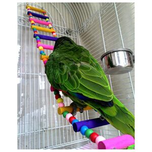 JJ Store Wooden 80cm Parrot Ladder Bridge Pet Bird Toys with Hooks