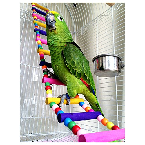 JJ Store Wooden 80cm Parrot Ladder Bridge Pet Bird Toys with Hooks