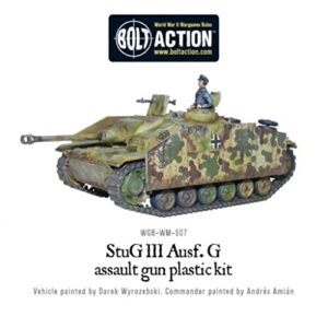 Bolt Action StuG III AUSF G German Assault Gun Tank 1:56 WWII Military Wargaming Plastic Model Kit