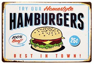 erlood best in town hamburgers retro metal vintage tin signs bar wall decor 12 x 8