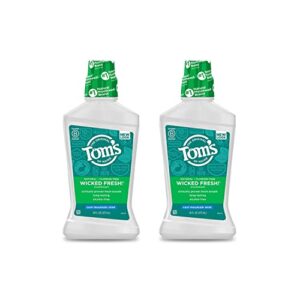 tom's of maine long lasting wicked fresh mouthwash, cool mountain mint - 16 oz - 2 pk by tom's of maine