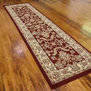 Unique Loom Voyage Collection Traditional Oriental Classic Intricate Design Area Rug (2' 7 x 10' 0 Runner, Red/Tan)