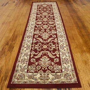 Unique Loom Voyage Collection Traditional Oriental Classic Intricate Design Area Rug (2' 7 x 10' 0 Runner, Red/Tan)