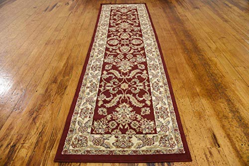 Unique Loom Voyage Collection Traditional Oriental Classic Intricate Design Area Rug (2' 7 x 10' 0 Runner, Red/Tan)