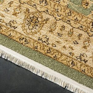 Unique Loom Edinburgh Collection Classic Oriental Traditional French Floral Country Inspired Design Area Rug, 5' 1" x 8' Rectangle, Light Green/Cream