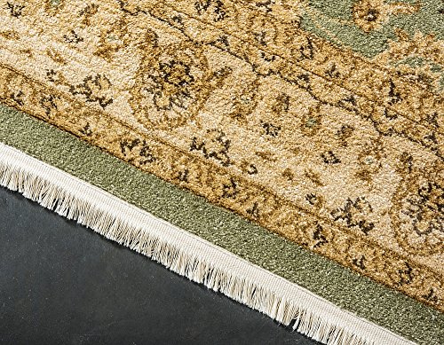 Unique Loom Edinburgh Collection Classic Oriental Traditional French Floral Country Inspired Design Area Rug, 5' 1" x 8' Rectangle, Light Green/Cream