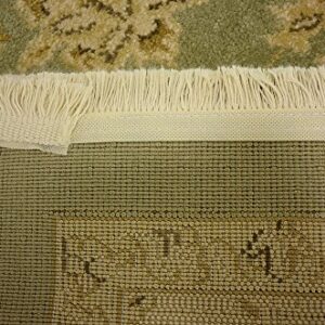 Unique Loom Edinburgh Collection Classic Oriental Traditional French Floral Country Inspired Design Area Rug, 5' 1" x 8' Rectangle, Light Green/Cream