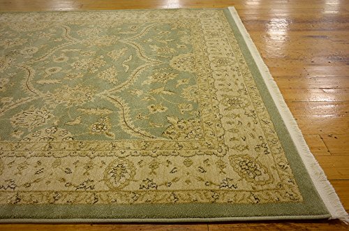 Unique Loom Edinburgh Collection Classic Oriental Traditional French Floral Country Inspired Design Area Rug, 5' 1" x 8' Rectangle, Light Green/Cream