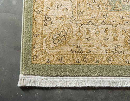 Unique Loom Edinburgh Collection Classic Oriental Traditional French Floral Country Inspired Design Area Rug, 5' 1" x 8' Rectangle, Light Green/Cream