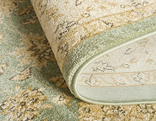 Unique Loom Edinburgh Collection Classic Oriental Traditional French Floral Country Inspired Design Area Rug, 5' 1" x 8' Rectangle, Light Green/Cream