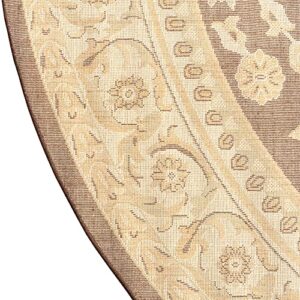 Unique Loom Versailles Collection Traditional Classic Medallion Floral Motif Area Rug (6' 0 x 6' 0 Round, Brown/ Ivory)