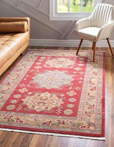 unique loom sahand collection traditional geometric classic red area rug (7' 0 x 10' 0)