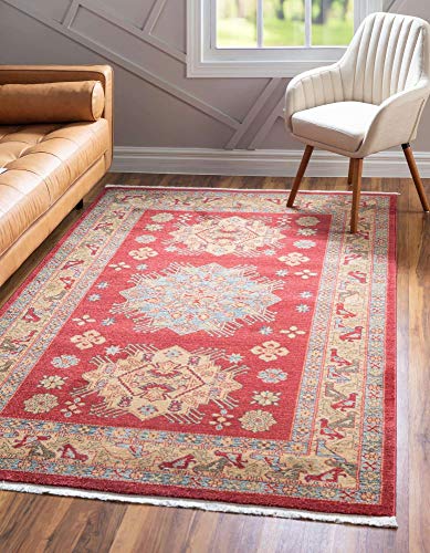 Unique Loom Sahand Collection Traditional Geometric Classic Red Area Rug (7' 0 x 10' 0)