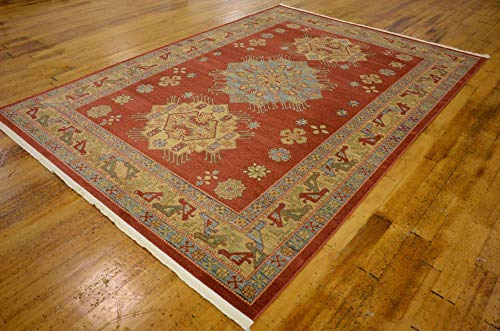 Unique Loom Sahand Collection Traditional Geometric Classic Red Area Rug (7' 0 x 10' 0)