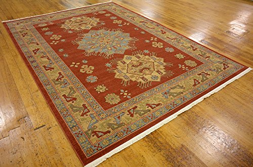 Unique Loom Sahand Collection Traditional Geometric Classic Red Area Rug (7' 0 x 10' 0)