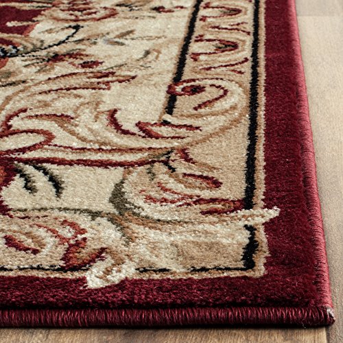 SAFAVIEH Lyndhurst Collection Area Rug - 9' x 12', Red & Ivory, Traditional European Medallion Design, Non-Shedding & Easy Care, Ideal for High Traffic Areas in Living Room, Bedroom (LNH328C)