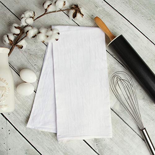 Utopia Kitchen [12 Pack] Flour Sack Tea Towels, 28" x 28" Ring Spun 100% Cotton Dish Cloths - Machine Washable - for Cleaning & Drying - White